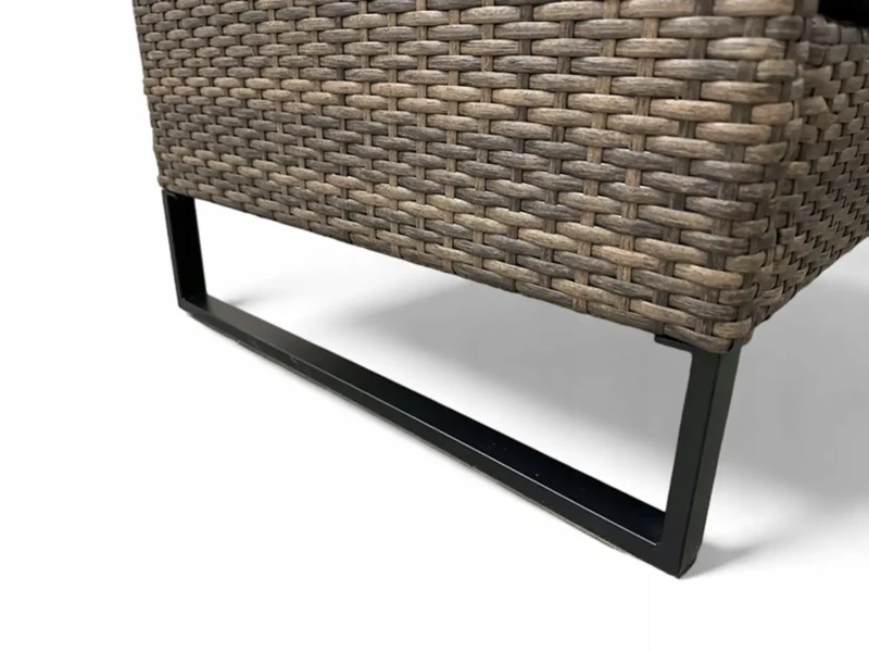 Narożnik ogrodowy Big w kształcie U z technorattanu zestaw - stelaż