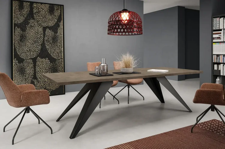 Stół rozkładany Ronic 140-240 cm do jadalni salonu - Dark Grey Chicago Concrete