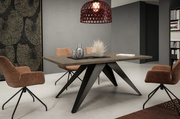Stół rozkładany Ronic 140-240 cm do jadalni salonu - Dark Grey Chicago Concrete