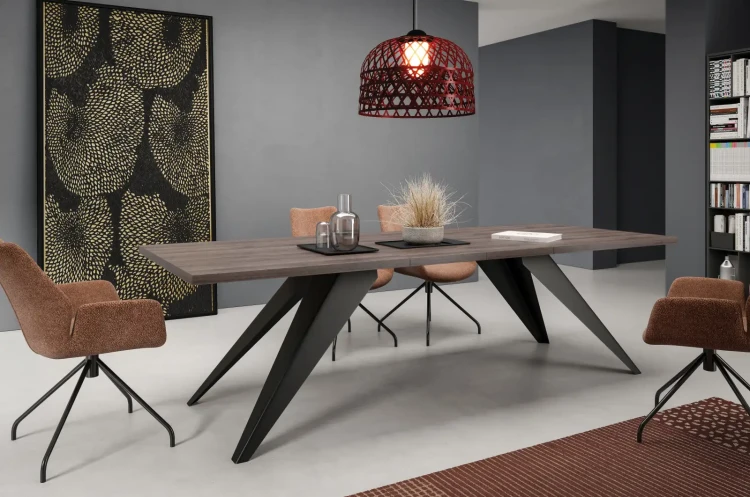 Stół rozkładany Ronic 140-240 cm do jadalni salonu - Anthracite Sherman Oak