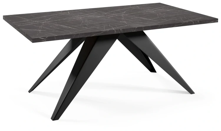 Stół rozkładany Ronic 160-260 cm do jadalni salonu - Black Pietra Grigia