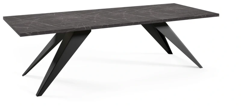 Stół rozkładany Ronic 160-260 cm do jadalni salonu - Black Pietra Grigia