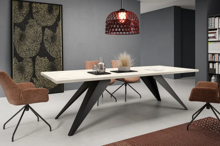Stół rozkładany Ronic 160-260 cm do jadalni salonu - White Chromix