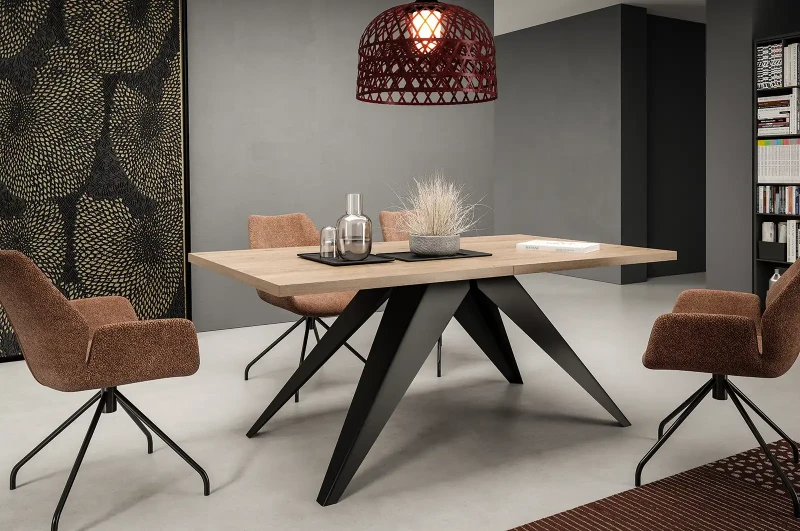 Stół rozkładany Ronic 160-260 cm do jadalni salonu - Truffle Brown Davos Oak