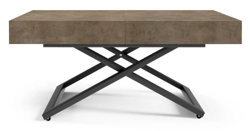 Ławostół rozkładany Sonic U 120-200 cm do salonu - Dark Grey Chicago Concrete
