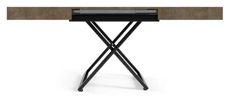 Ławostół rozkładany Sonic U 120-200 cm do salonu - Dark Grey Chicago Concrete