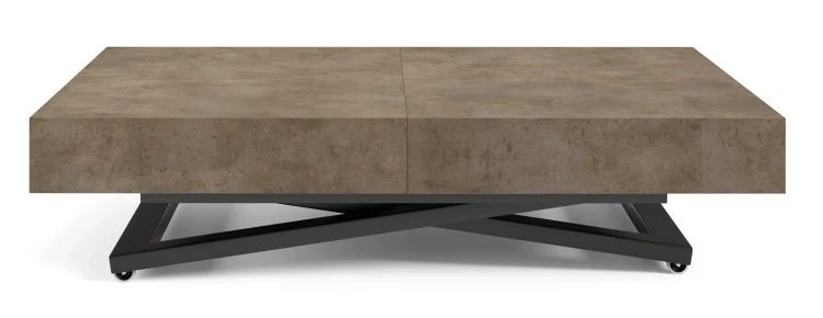 Ławostół rozkładany Sonic U 120-200 cm do salonu - Dark Grey Chicago Concrete