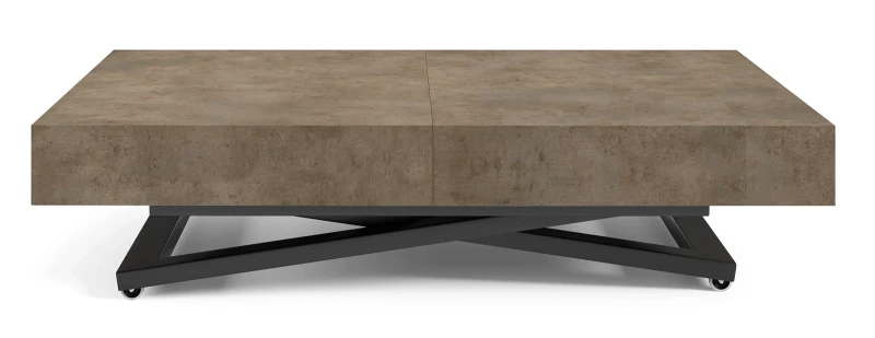 Ławostół rozkładany Sonic U 120-200 cm do salonu - Dark Grey Chicago Concrete