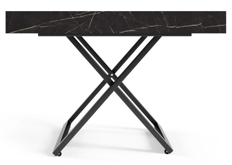 Ławostół rozkładany Sonic U 120-200 cm do salonu - Black Pietra Grigia