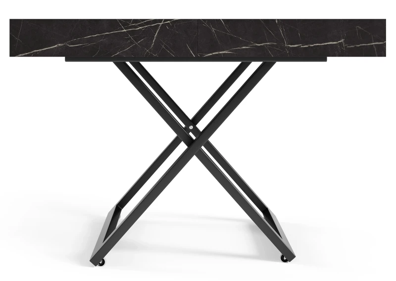 Ławostół rozkładany Sonic U 120-200 cm do salonu - Black Pietra Grigia