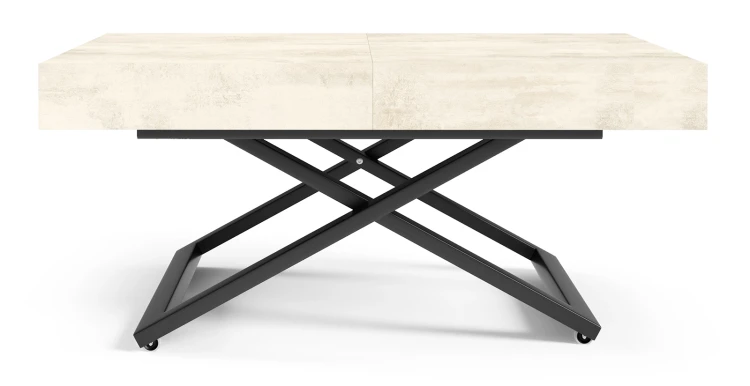 Ławostół rozkładany Sonic U 120-200 cm do salonu - White Chromix
