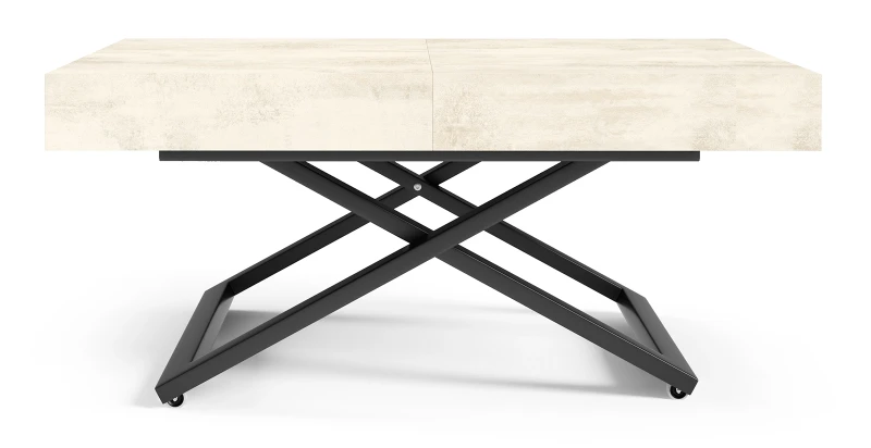 Ławostół rozkładany Sonic U 120-200 cm do salonu - White Chromix