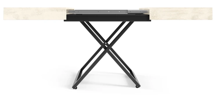 Ławostół rozkładany Sonic U 120-200 cm do salonu - White Chromix
