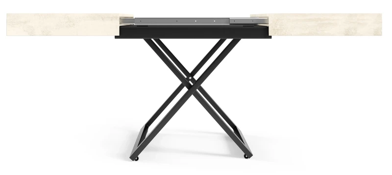 Ławostół rozkładany Sonic U 120-200 cm do salonu - White Chromix