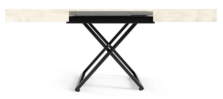 Ławostół rozkładany Sonic U 120-200 cm do salonu - White Chromix