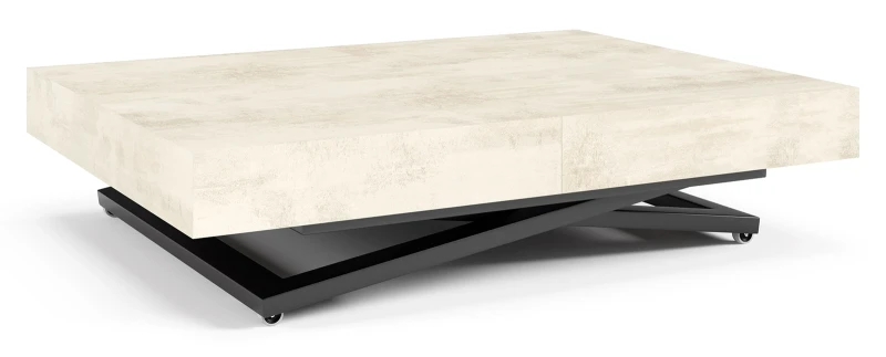 Ławostół rozkładany Sonic U 120-200 cm do salonu - White Chromix