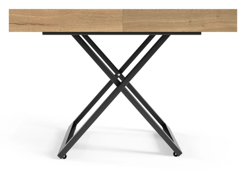 Ławostół rozkładany Sonic U 120-200 cm do salonu - Natural Halifax Oak