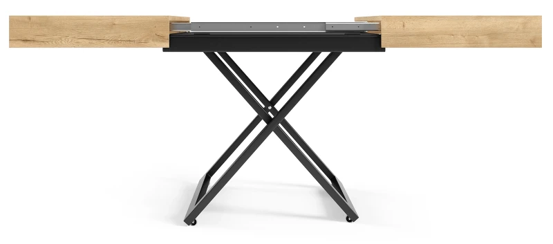 Ławostół rozkładany Sonic U 120-200 cm do salonu - Natural Halifax Oak