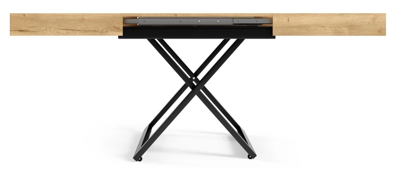 Ławostół rozkładany Sonic U 120-200 cm do salonu - Natural Halifax Oak