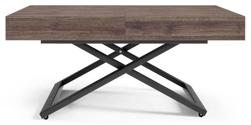 Ławostół rozkładany Sonic U 120-200 cm do salonu - Anthracite Sherman Oak