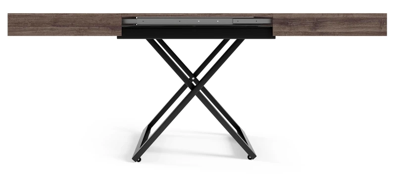 Ławostół rozkładany Sonic U 120-200 cm do salonu - Anthracite Sherman Oak