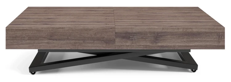 Ławostół rozkładany Sonic U 120-200 cm do salonu - Anthracite Sherman Oak