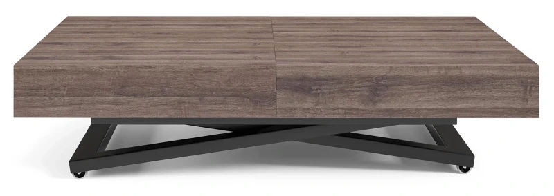 Ławostół rozkładany Sonic U 120-200 cm do salonu - Anthracite Sherman Oak