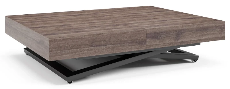 Ławostół rozkładany Sonic U 120-200 cm do salonu - Anthracite Sherman Oak