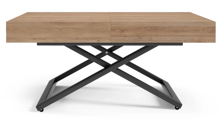 Ławostół rozkładany Sonic U 120-200 cm do salonu -  Truffle Brown Davos Oak