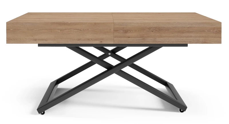 Ławostół rozkładany Sonic U 120-200 cm do salonu -  Truffle Brown Davos Oak