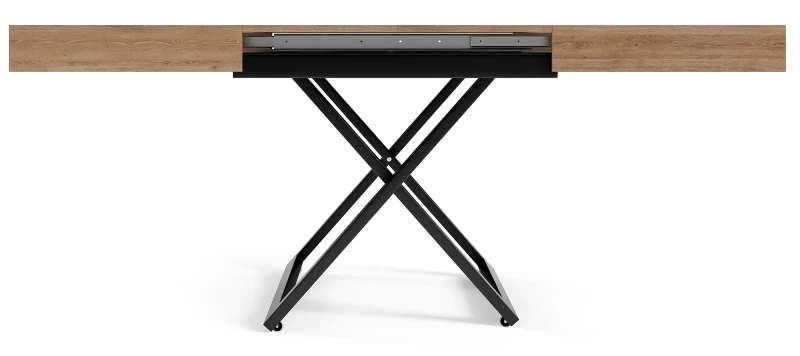 Ławostół rozkładany Sonic U 120-200 cm do salonu -  Truffle Brown Davos Oak