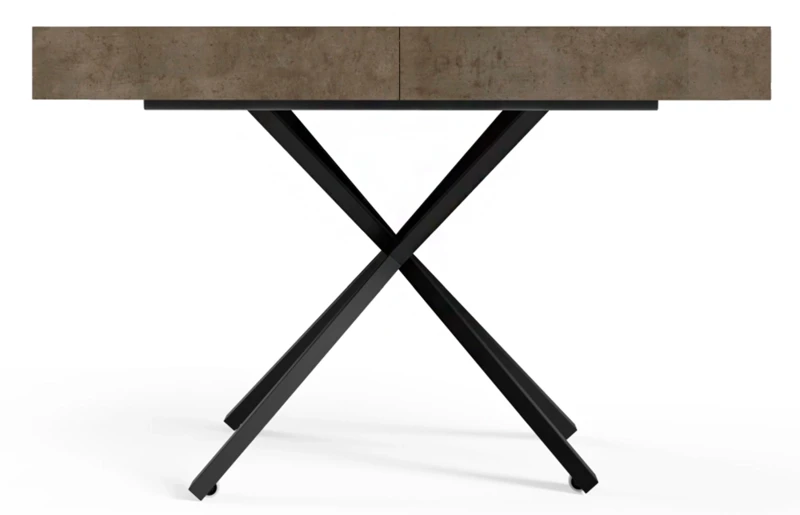 Ławostół rozkładany Sonic X 120-200 cm do salonu  - Dark Grey Chicago Concrete