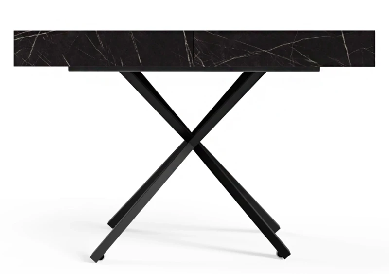 Ławostół rozkładany Sonic X 120-200 cm do salonu  - Black Pietra Grigia