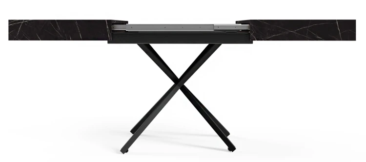 Ławostół rozkładany Sonic X 120-200 cm do salonu  - Black Pietra Grigia