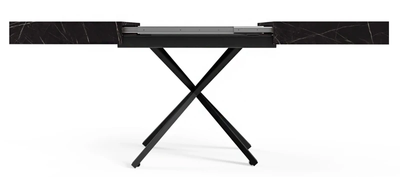 Ławostół rozkładany Sonic X 120-200 cm do salonu  - Black Pietra Grigia