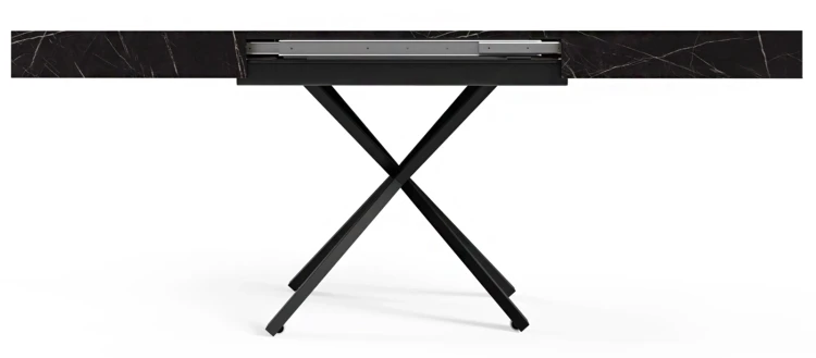 Ławostół rozkładany Sonic X 120-200 cm do salonu  - Black Pietra Grigia