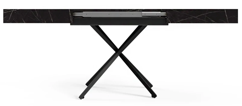 Ławostół rozkładany Sonic X 120-200 cm do salonu  - Black Pietra Grigia