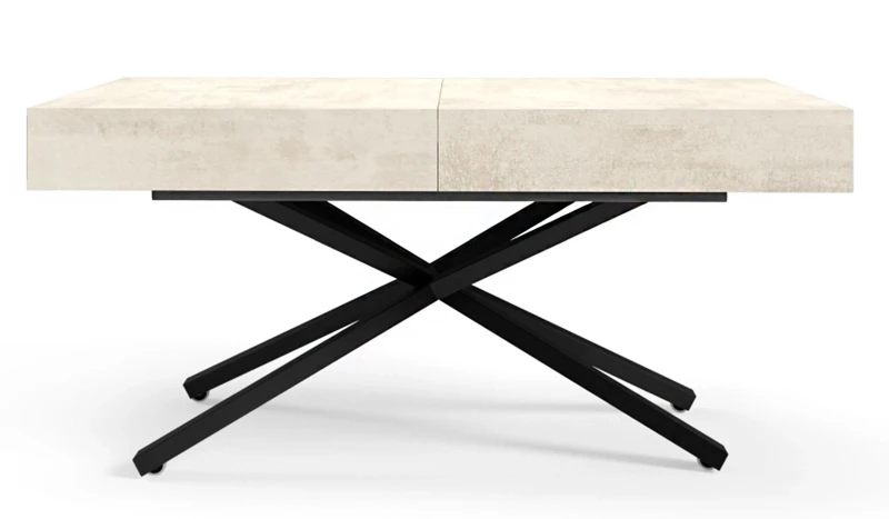 Ławostół rozkładany Sonic X 120-200 cm do salonu  - White Chromix