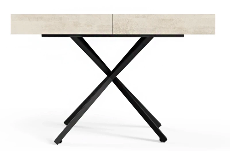 Ławostół rozkładany Sonic X 120-200 cm do salonu  - White Chromix