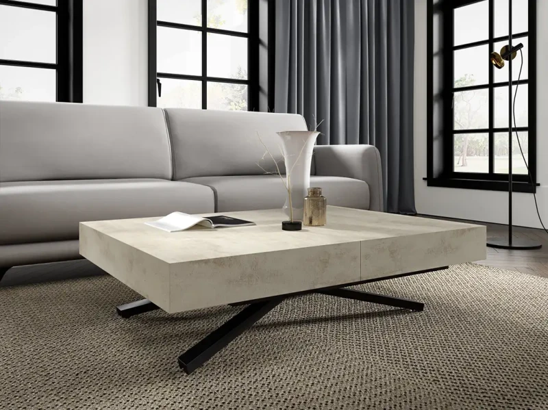 Ławostół rozkładany Sonic X 120-200 cm do salonu  - White Chromix