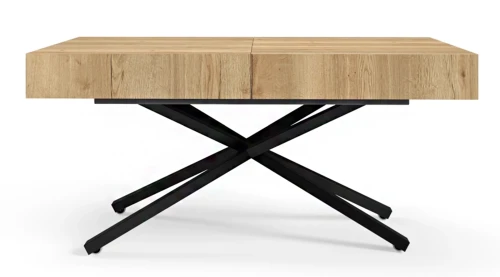 Ławostół rozkładany Sonic X 120-200 cm do salonu  - Natural Halifax Oak