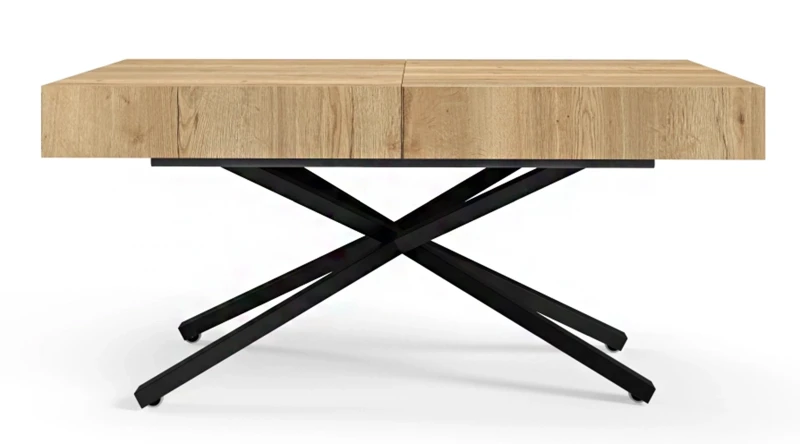 Ławostół rozkładany Sonic X 120-200 cm do salonu  - Natural Halifax Oak