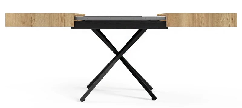 Ławostół rozkładany Sonic X 120-200 cm do salonu  - Natural Halifax Oak