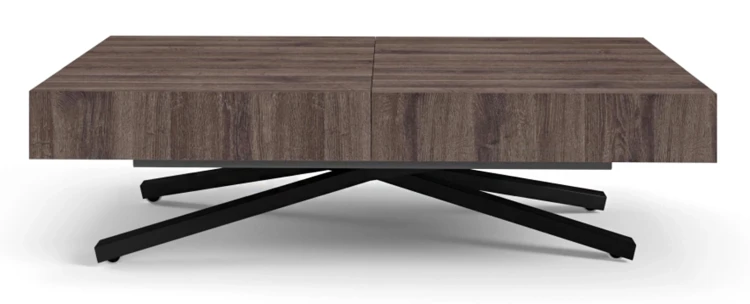 Ławostół rozkładany Sonic X 120-200 cm do salonu  - Anthracite Sherman Oak