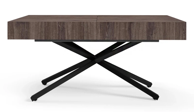 Ławostół rozkładany Sonic X 120-200 cm do salonu  - Anthracite Sherman Oak