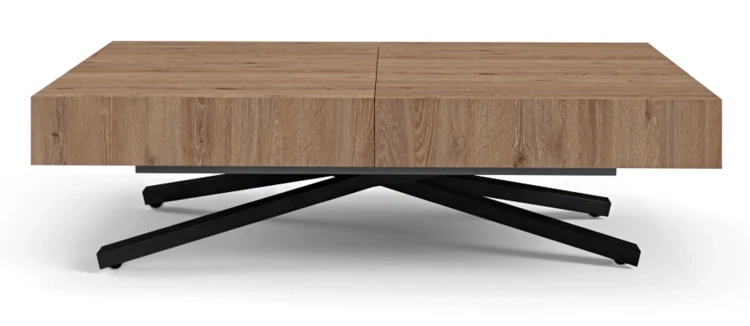 Ławostół rozkładany Sonic X 120-200 cm do salonu  - Truffle Brown Davos Oak