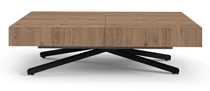 Ławostół rozkładany Sonic X 120-200 cm do salonu  - Truffle Brown Davos Oak