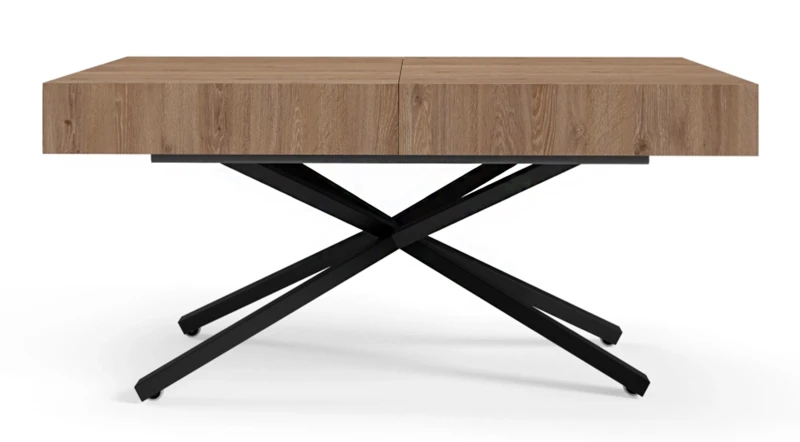 Ławostół rozkładany Sonic X 120-200 cm do salonu  - Truffle Brown Davos Oak