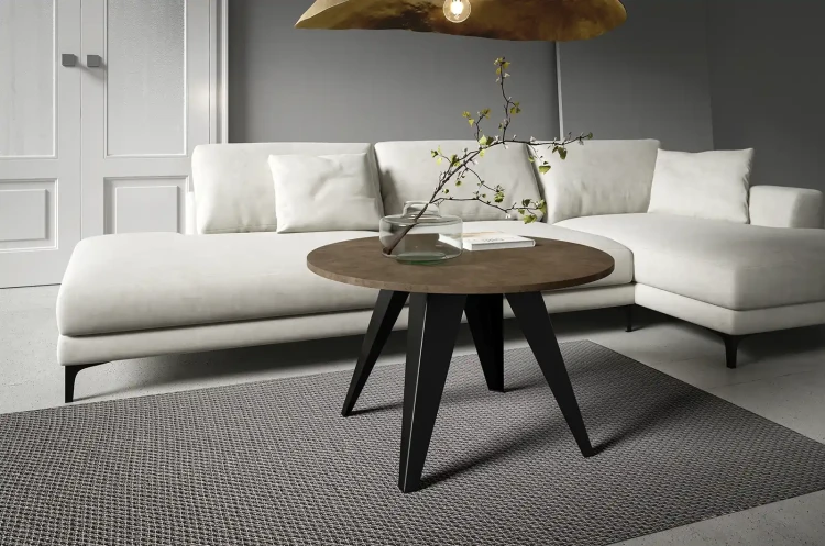 Stolik kawowy Alisse 75 cm do salonu - Dark Grey ChicagoConcrete