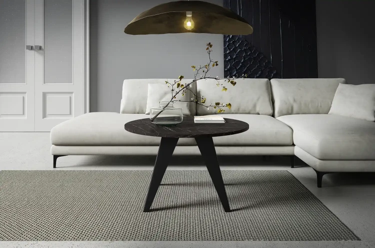 Stolik kawowy Alisse 75 cm do salonu - Black Pietra Grigia